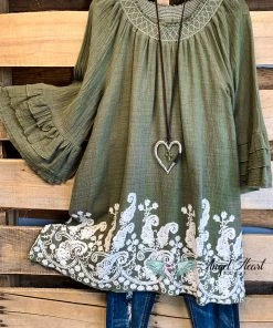 Sassybling AHB EXCLUSIVE: Making The Way Tunic - Olive - 100% COTTON