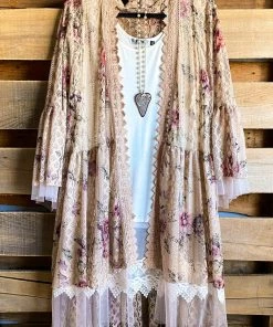 Origami AHB EXCLUSIVE: Embrace The Joy Kimono/Duster - Taupe/Flower What's New