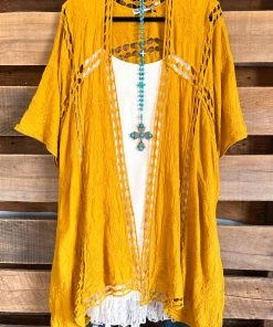 Origami For The First Time In Forever OVERSIZED Kimono - Mustard - 100% COTTON What's New