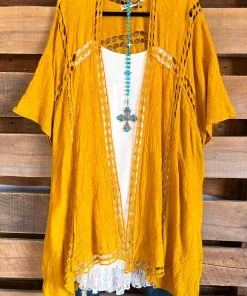 Origami For The First Time In Forever OVERSIZED Kimono - Mustard - 100% COTTON What's New