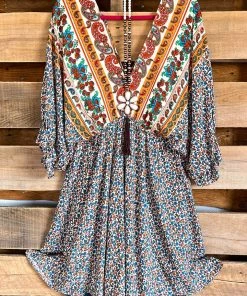 Umgee Dazzling Grace Dress - Cream Mix