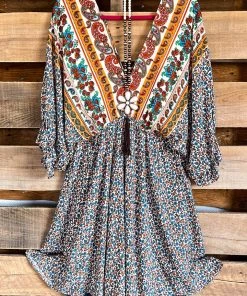 Umgee Dazzling Grace Dress - Cream Mix