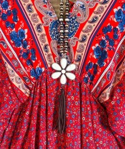 Umgee Dazzling Grace Dress - Red Mix - SALE