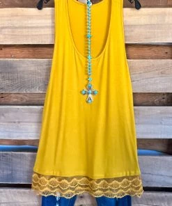 Emerald What's New Extender: Slip On Tank/Tunic - Mustard
