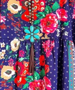 Umgee Tropical Meadow Dress - Indigo