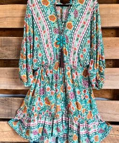 Umgee No Worries Here Dress - Mint Green