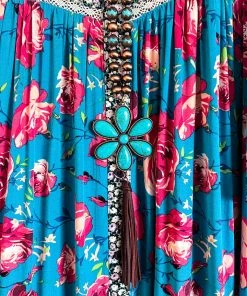 Umgee Summer Tide Dress - Mint Blue Mix What's New