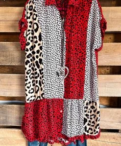 Umgee Exquisite Worth Dress - Red/Off White - SALE