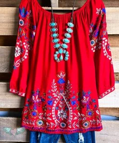 A&A AHB EXCLUSIVE: Romance The Day Tunic - Red