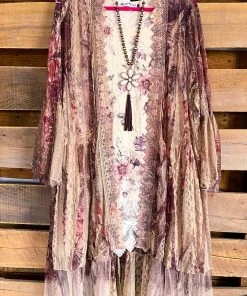 Origami What's New AHB EXCLUSIVE: Embrace The Joy Kimono/Duster - Taupe/Plum