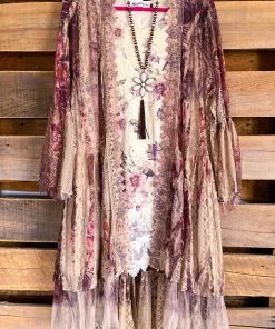 Origami What's New AHB EXCLUSIVE: Embrace The Joy Kimono/Duster - Taupe/Plum