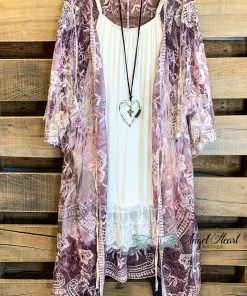 Origami AHB EXCLUSIVE: More Than Just A Friend Lace Kimono - Plum What's New