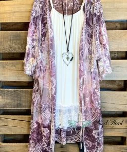 Origami AHB EXCLUSIVE: More Than Just A Friend Lace Kimono - Plum What's New
