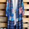 Umgee Good Fortune Long Kimono - Navy/Mauve - SALE