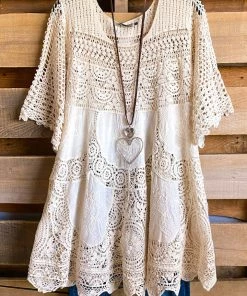 Origami AHB EXCLUSIVE: Delightful Details Cotton Top - Natural - 100% COTTON What's New