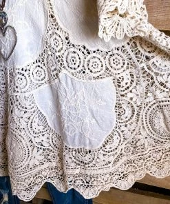 Origami AHB EXCLUSIVE: Delightful Details Cotton Top - Natural - 100% COTTON What's New