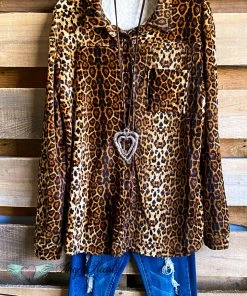 Umgee Frill Seeker Fleece Tunic - Camel Mix - SALE