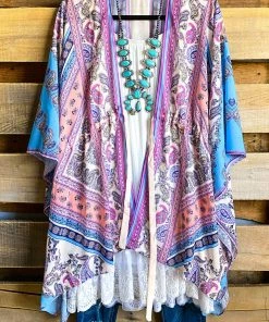 Umgee Nothing Like Your Love Kimono - Sky Mix - SALE
