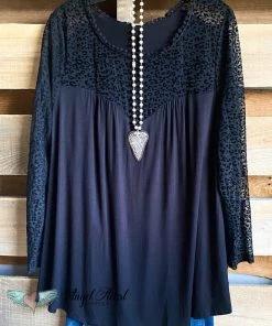 Emerald Beyond Happiness Top - Black On Black - SALE