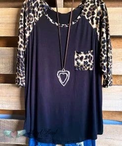 Heimish Stay With Me Top - Black/Leopard