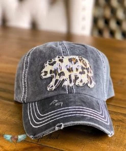 Fashion City Black Mama Bear Hat - Leopard