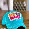 Too Too Hat What's New Dog Mama Pug Face Hat - Turquoise 1 Too Too Hat What's New Dog Mama Pug Face Hat - Turquoise