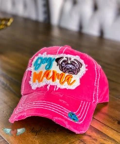 Too Too Hat Dog Mama Pug Face Hat - Fuchsia