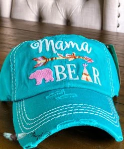 Suzie Mama Bear Arrow Hat - Turquoise