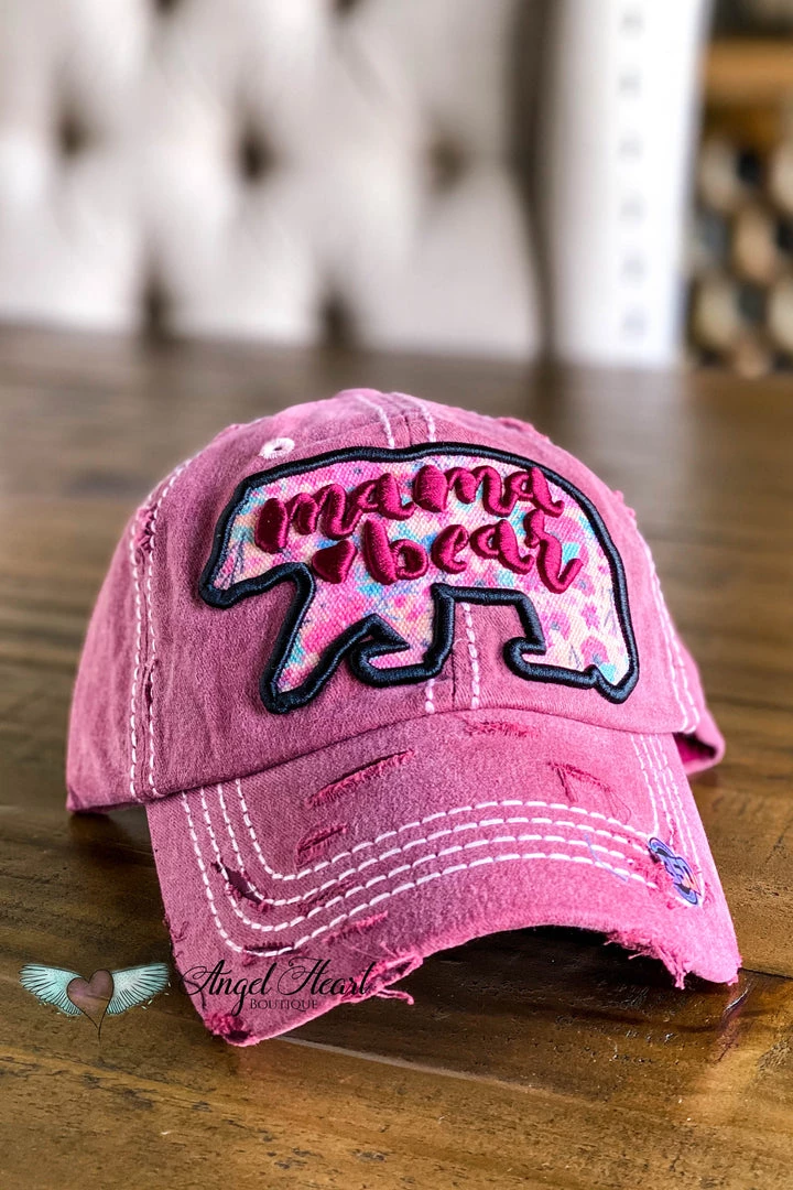 Too Too Hat Burgundy Mama Bear Hat - Floral What's New 3 Too Too Hat Burgundy Mama Bear Hat - Floral What's New