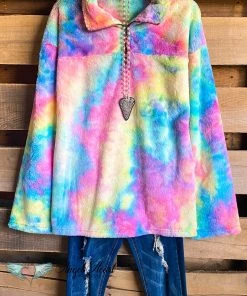 Oddi Feels Like Love Faux Fur Pullover - Rainbow Combo - SALE
