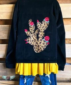 Andree Corduroy & Cactus Jacket - Black - SALE