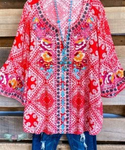 Andree What's New AHB EXCLUSIVE: Bandana Love Blouse - Red