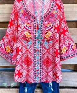 Andree What's New AHB EXCLUSIVE: Bandana Love Blouse - Red