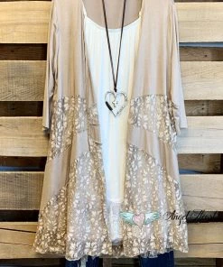 Sassybling AHB EXCLUSIVE: Sweet Smiles Lace Cardigan - Mocha - SALE