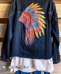 Andree Denim Dream Jacket - Charcoal (Embroidered Back) - SALE