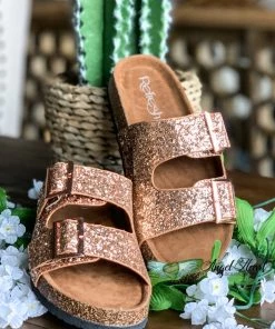 Angel Heart Boutique Shine Bright Buckle Sandals - Rose Gold - SALE Shoes 14 Angel Heart Boutique Shine Bright Buckle Sandals - Rose Gold - SALE Shoes