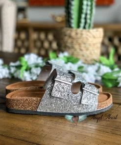 Fashion Go Shoes Shine Bright Buckle Sandals - Silver - SALE