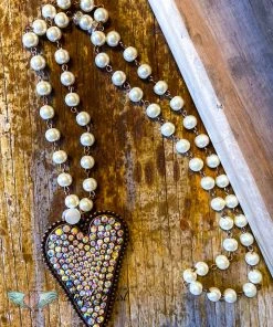 JS World Trading Angel Of Music Necklace - Pearl & Rhinestones What's New