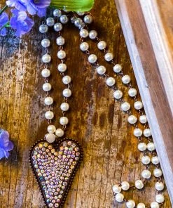 JS World Trading Angel Of Music Necklace - Pearl & Rhinestones What's New