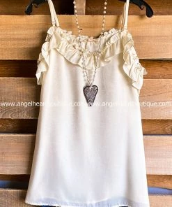 Oddi Burning Love Satin Cami - Off White - SALE