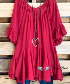 Sassybling AHB EXCLUSIVE: The It Girl Oversized Tunic -Crimson What's New