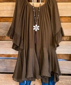 Sassybling AHB EXCLUSIVE: The It Girl Oversized Loose Fitting Tunic - Brown What's New