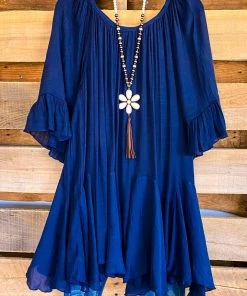 Sassybling AHB EXCLUSIVE: The It Girl Oversized Loose Fitting Tunic - Navy What's New