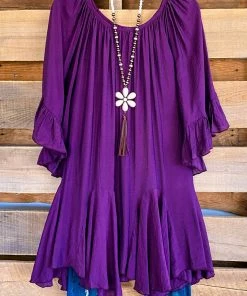 Sassybling What's New AHB EXCLUSIVE: The It Girl Oversized Loose Fitting Tunic - Purple