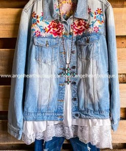 Andree AHB EXCLUSIVE: Lead Me With Love Embroidered Jean Denim Jacket - Denim What's New