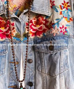 Andree AHB EXCLUSIVE: Lead Me With Love Embroidered Jean Denim Jacket - Denim What's New