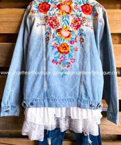 Andree AHB EXCLUSIVE: Lead Me With Love Embroidered Jean Denim Jacket - Denim What's New