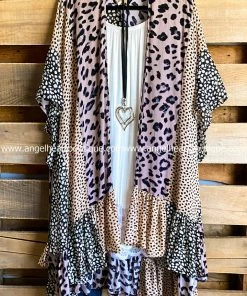 Umgee Call You Later Kimono - Mocha Mix - SALE