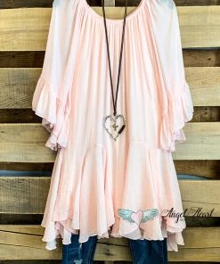 Angel Heart Boutique AHB EXCLUSIVE: The It Girl Oversized Loose Fitting Tunic - Light Pink What's New