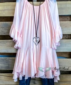 Angel Heart Boutique AHB EXCLUSIVE: The It Girl Oversized Loose Fitting Tunic - Light Pink What's New
